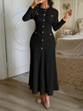 Dili Elegant Wind Short-Sleeved Solid Dress Dress Women's Dress 2025 Autumn And Winter