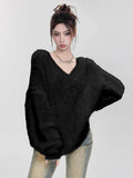 Milk Fufu White Marinade V Collared Sweater Women In Autumn And Winter Soft Languided Knitted