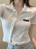 Small Fragrant POLO Shirt Women's Summer Short-Sleeved T-Shirt Ins Tide Design Feel Chic Irregular Short Top