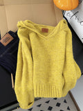 Korean Simple Gentle Hooded Knitted Sweater Women's Autumn And Winter Lazy Relaxation Casual Set Of Clothes