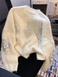 French Oceanic Heavy Industry Limei Round-Neck Sweater Women's New Small Cotical Loose Thin Knitted T-Shirts In Autumn And Winter
