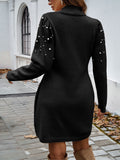 Dili Elegant Windy Solid-Sleeved Sweater Dress Dress Women's Dress 2025 Autumn And Winter