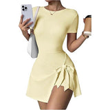 2026 New Burst Threaded Pit Strips Long-Sleeved Sexy U-Neck Casual Women's T-Shirt