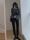 Fashionable Small Fragrant Milk Gray Surhai Esui Short Coat Female Spring And Autumn Temperament Simple Short-Sleeved Hair On The Top