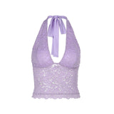 2025 Summer New Hottie Sling Sling Lace Sex Sexy Small Vest Hanging Neck Top