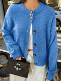 Dili Casual Simple Button Long-Sleeved Coat Sweater Women's 2025 Autumn And Winter