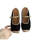 French Retro Women's Cool Slippers New Square Head Slid Small Scented Slippers With Skirt Temperament Flat-Bottom Slippers Women