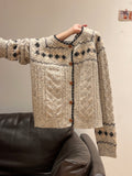 Vintage Fair Island Jail Design Sweater Dresser Women's Autumn/Winter Single-Dose Lazy T-Shirt