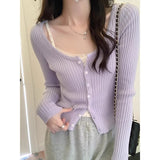 Bm Wind Short Small Knitted Bottom Top Girl Outside To Repair 2026 Early Spring New Folding Soft Cardigan