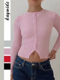 Dili Y2K Hot Girls Solid Color Long Sleeves With Vest Wool Women's Clothing 2025 Autumn And Winter