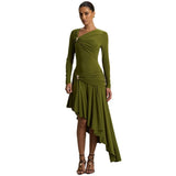 Autumn 2025 New Fashion Temperament Body-Body-In-Scuffed And Sexy Folding Folding Irregular Bag-Groom Dress