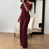 Dili Simple Elegant Style Summer Short-Sleeved Trousers Suit Women's 2025 Summer