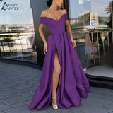 Summer Women's New Sexy Elegant Faley Noodles Solid Dark V Dress Bridesmaid Dress Evening Dress