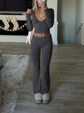 Dili Y2K Sports Style T-Shirt Yoga Trousers Two Sets Of Women's Clothing 2025 Autumn And Winter