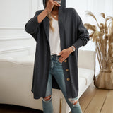 Dili 2025 Autumn And Winter New Casual Loose Cardigan Buckle Hooded Sweater Coat Women's Clothing