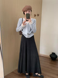 High-Rise Thin Cashmeat Plus Thick 100-Folded Skirts In The Autumn Of 2025 New Korean Version Of The Casual Lady Umbrella Skirt