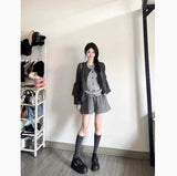 Korean Color Fake Two Knitted Cardigan Women's Early Autumn Design Sweater Jacket Autumn And Winter Fashion High-End Feel Top