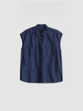 Spring And Summer New Small Man Wearing A Simple Imitation Denim Loose Shirt Imitation Cotton Slack Slack Two Sets