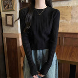 Andy Knitted Knitted Bottom Women's Sweater With A New Design Of Women's Autumn And Winter Feeling Lanky Sleeve Top