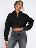 Hot Women's Clothing Short Fashion Street Trend Long-Sleeved Autumn Winter Loose Hooded Jacket