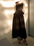 Summer New Set Three-Dimensional Cut Waist Small Vest Umbrella Swing Skirt Loose Feeling