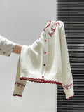 Tibetan Blue Bow Knitted Cardigan Thick Sweater Coat Woman In Autumn And Winter 2025 Loose Lazy Wind Top