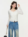 Lace Spliced Huge Good-Looking Top Two Sets Of Women 2026 Spring Cardigan Hottie Sexy Sling