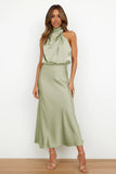 2026 Spring And Summer Hot Sale Acetic Acid Fascination Dress Toast Bridesmaid Elegant Famous Sleeveless Evening Dress Woman