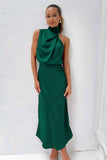 2026 Spring And Summer Hot Sale Acetic Acid Fascination Dress Toast Bridesmaid Elegant Famous Sleeveless Evening Dress Woman