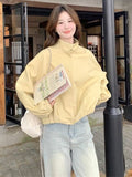 Super Good-Looking Milky Yellow Coat Women's Short 2026 Early Autumn New Korean Lazy Casual Fashion Ocean Jacket
