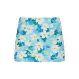 Seaside Holiday Sweet Hottie With Brated Vest Woman Summer High-Waist Print Bag Half-Dress Skirt Two-Piece
