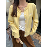 Red Round-Neck Long-Sleeved Knitted Shirt Women 2026 Autumn Embroidered Anco La Red Wearing Slim Top
