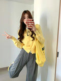 Spring And Autumn Holiday Two Early Autumn Wearing Lazy Wind Knitted Sweater Coat Soft Korea Han Ramming Top
