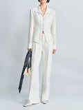 2026 Spring New 'Virtual Character' South Korea Flattened Double-Headed Zipper Shirt Double-Folded Leg Pants