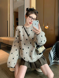 Kiss Wave Nods Sweater Women 2025 New Autumn And Winter Thick Loose Leisure Lazy Wind Inside The Knitting Shirt