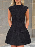 Dili Elegant Evening Dress Fashion Pure Color Short Dress Dress Women's Dress 2025 Autumn And Winter