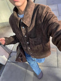 Spring And Autumn 2025 New Fashion Spoon Leather Short Coat Leisure Style High Sense