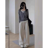 Cicctunable Hem Top Women In The Spring And Autumn To Take Two Pieces Of Spliced Long-Sleeved T-Shirts To Repair The Bottom Knitting Shirt