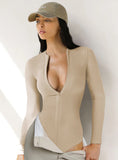 2025 Women's Jumpsuit Tight Knit Shirt Women's Jump-Up Three-Point Trousers