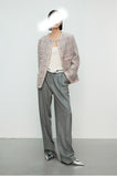 2025 Spring And Summer New Two Sets Of Urban Yaxing Straight Trousers Suit Short-Sleeved Set TR Fine Commuting