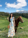 Seaside Vacation Wearing French Slings Broken Floral Dress Women's Summer 2025 New Huge Look Niche