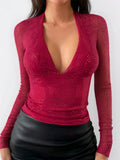 Dili Y2K Hot Girl Style Long-Sleeved Neck T-Shirt Sling Vest Women's Clothing 2025 Autumn And Winter