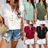 Dili Women's Shirt 2025 Spring And Summer Temperament Casual V-Neck Top