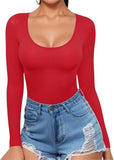 2025 Women's Low Round Collar Long Sleeve Sextender T-Shirt T-Shirt