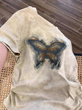 T-Singed Cotton Butterfly Shoulder Short-Sleeved T-Shirt Design For Women's Summer Design To Collect Waist Slimming Short Ins Niche Top