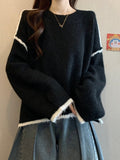 Loose Lazy Gray Sweater Women's Autumn/Winter 2025 New Large-Size Fat Mm High Irregular Knitted Shirt Top