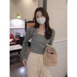 Hottie Sexy Collar Collar Collar Knitted Women's Autumn And Winter Slim Thick Sweater Inside The Top