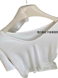 Small Short-Sleeved T-Shirt Women's Summer 2025 New Simple Design Sense Of Small Loose Shoulder Bottom U Collar Top