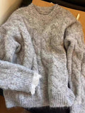 High-Grade Gray Raccoon Velvet Cuff Lace Buds Sweater Women's Autumn And Winter Loose Lazy Thick Inside Cloth