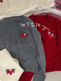 Station 2025 Autumn And Winter New Round-Neck Embroidered Pony Double Door Flax Soft Knitted Cardigans Women's Tide